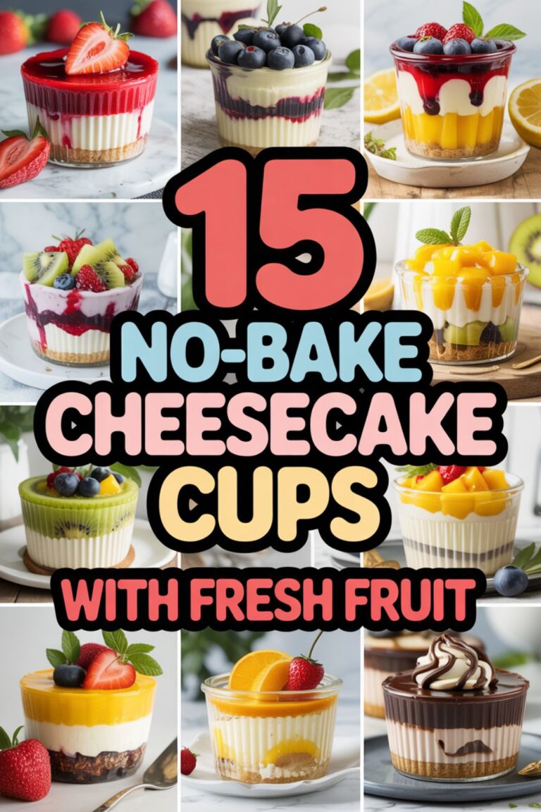 15 No-Bake Cheesecake Cups with Fresh Fruit