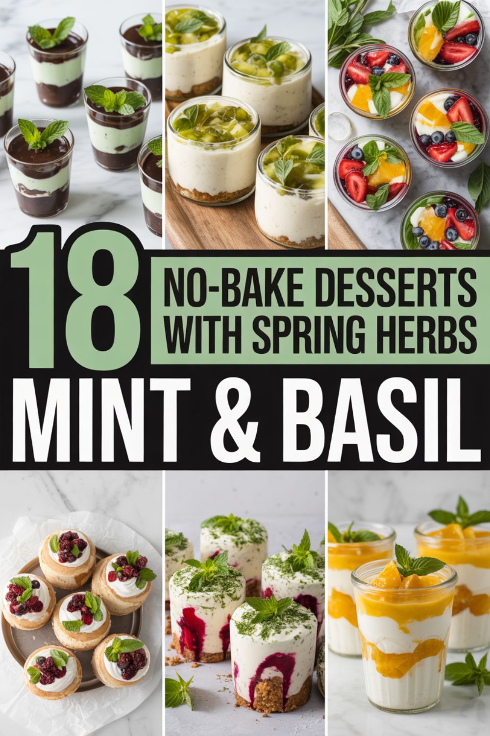 18 No Bake Desserts with Spring Herbs Mint Basil